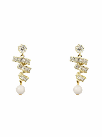 Nikola Crystal and Pearl Earrings