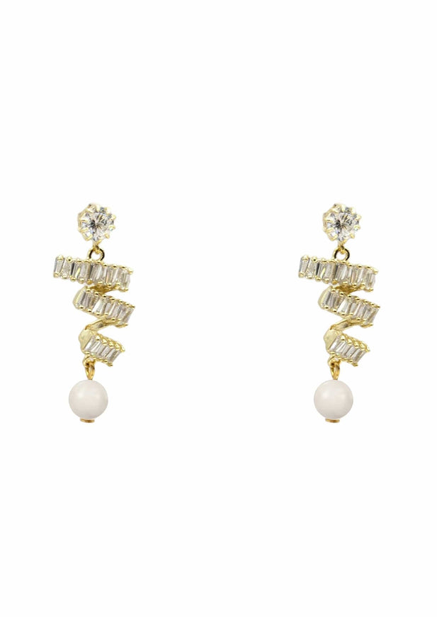 Nikola Crystal and Pearl Earrings