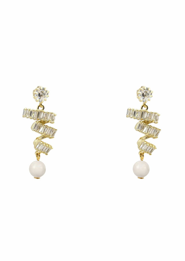 Nikola Crystal and Pearl Earrings