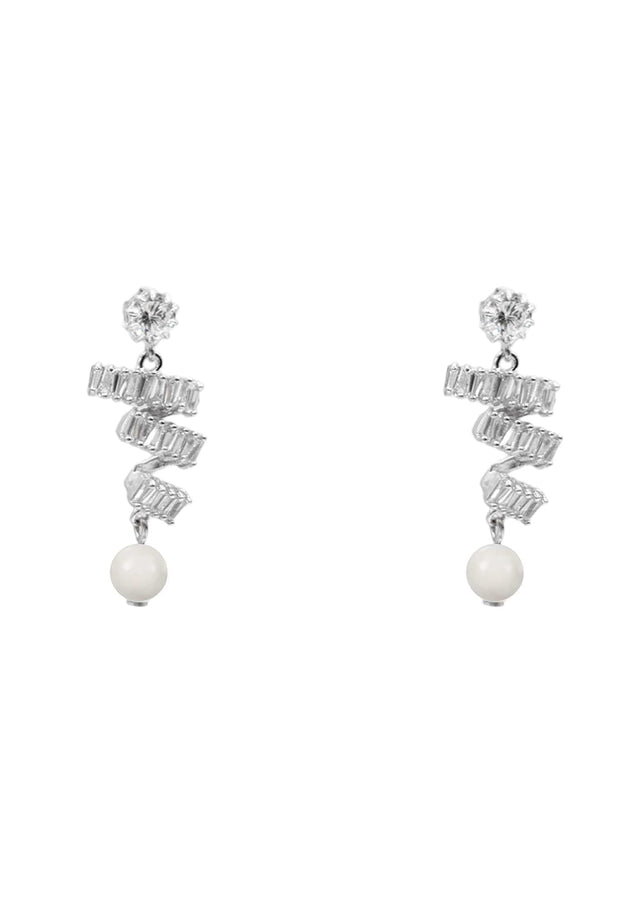 Nikola Crystal and Pearl Earrings