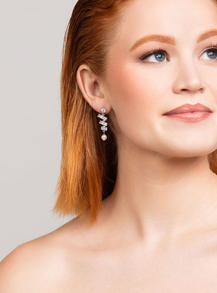 Nikola Crystal and Pearl Earrings
