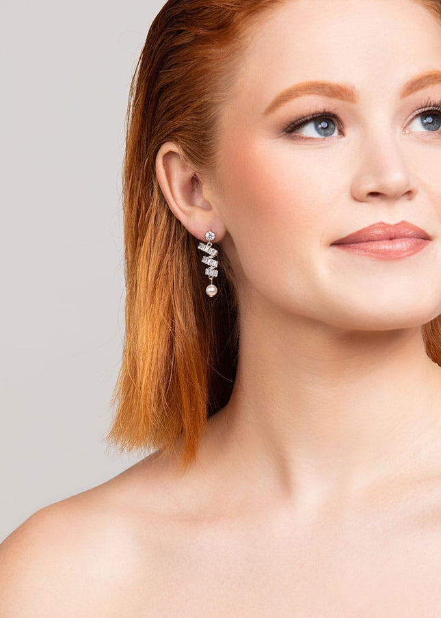 Nikola Crystal and Pearl Earrings