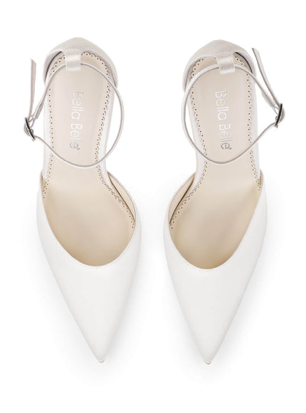 Bella Belle Nova Ivory Silk Ankle Strap Heels