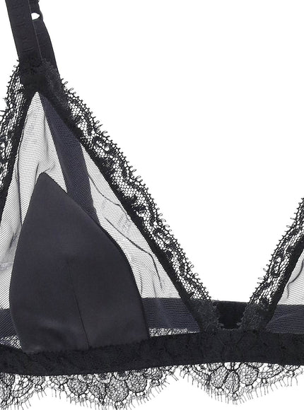 Dolce & Gabbana triangle satin and lace bra