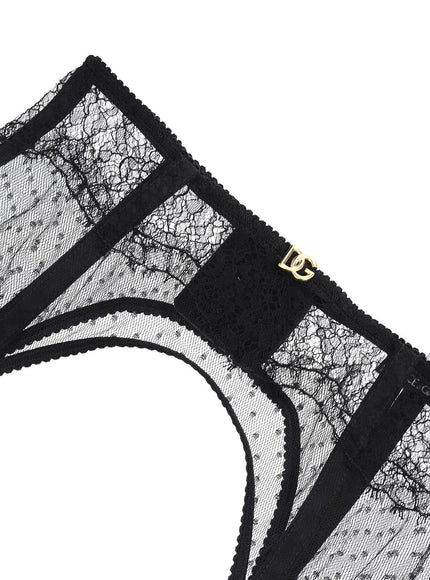 Dolce & Gabbana lace garter belt with logo