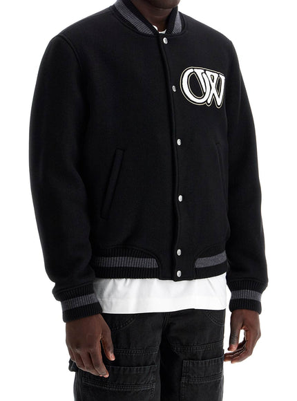 Off-White embroidered lettering varsity