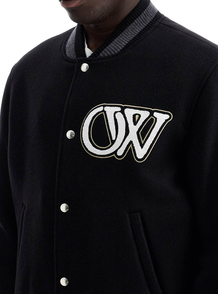 Off-White embroidered lettering varsity