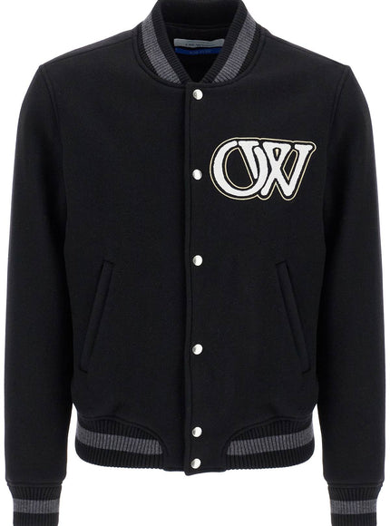 Off-White embroidered lettering varsity