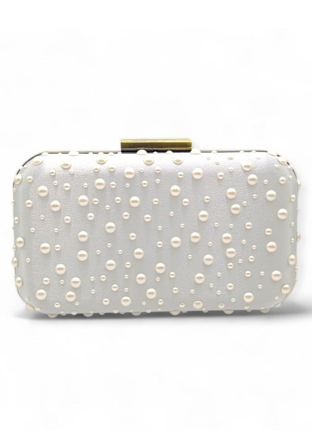 Ariel Taub Octavia Pearl Polka Dot Clutch