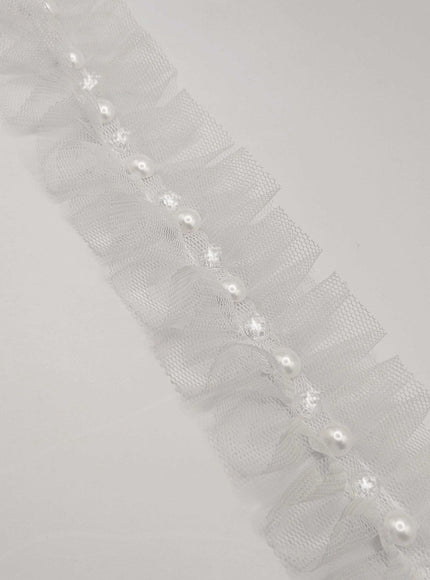 Odette Ruffle Crystal and Pearl Belt