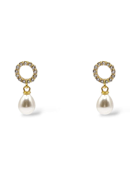 Olive Small Pearl Drop Earrings