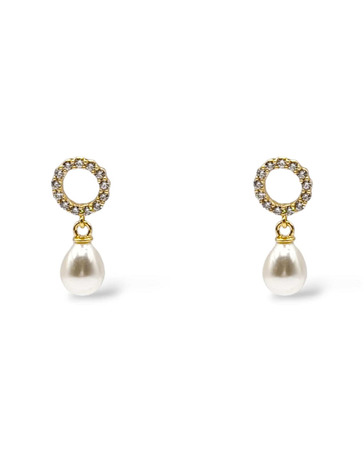 Olive Small Pearl Drop Earrings