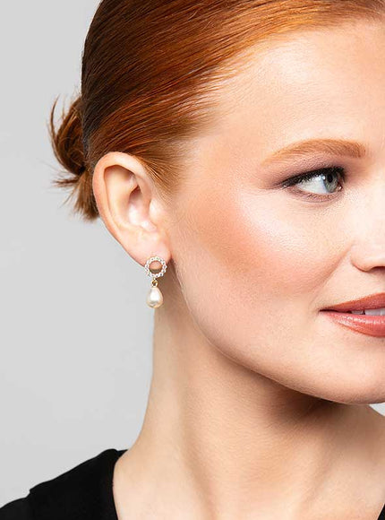 Olive Small Pearl Drop Earrings