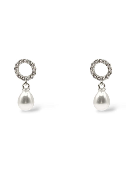 Olive Small Pearl Drop Earrings