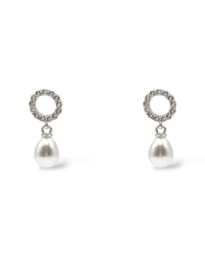 Olive Small Pearl Drop Earrings