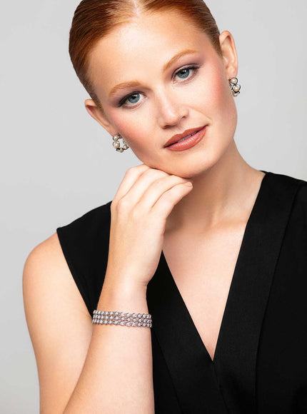 Oma Pearl Heart Huggie Earrings