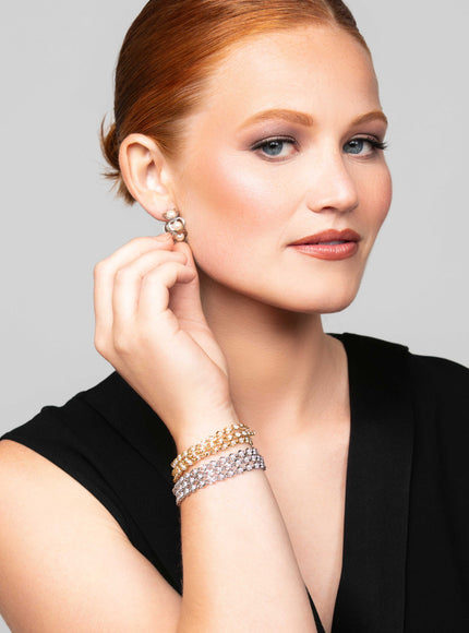 Oma Pearl Heart Huggie Earrings