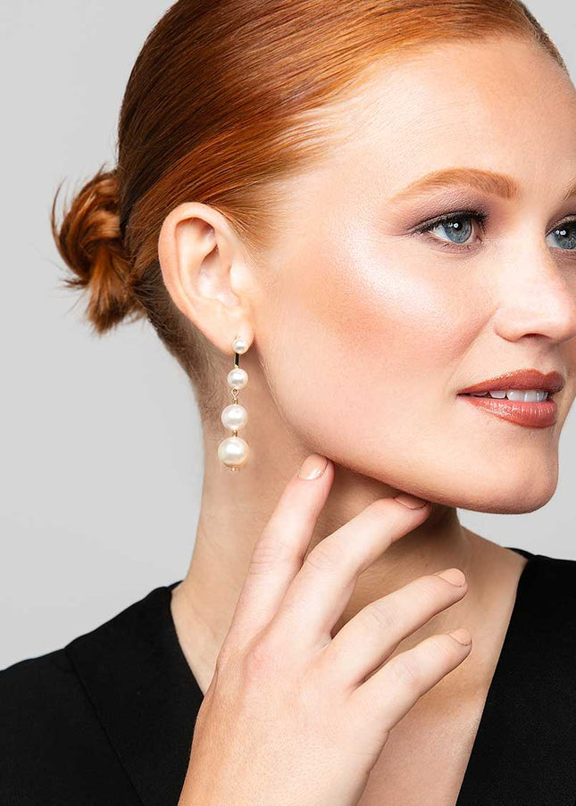 Omega Large Pearl Drop Earrings