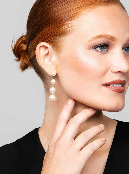 Omega Large Pearl Drop Earrings