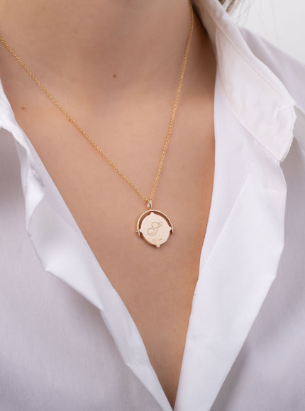 Zoe Lev Spinner Compass Medallion Pendant