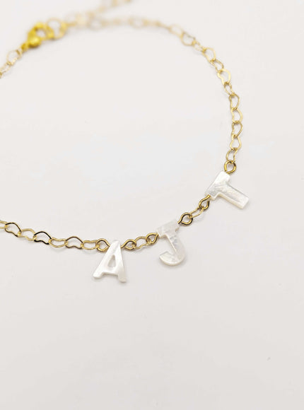 Opal Monogram Pearl Anklet