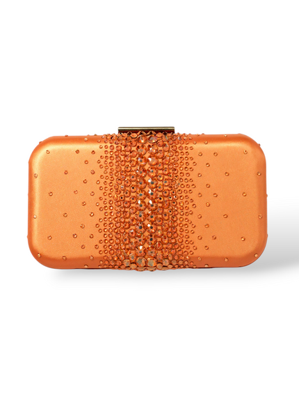 Ariel Taub Ella Orange Crystal Clutch