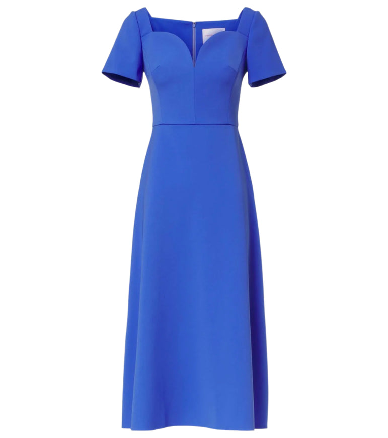 Carolina Herrera Delphinium Curved Neckline Midi Dress, 18 Carolina Herrera Delphinium Curved Neckline Midi Dress, 18