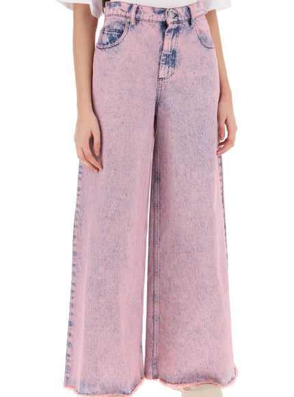 Marni wide leg jeans in overdyed denim