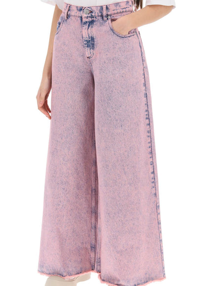 Marni wide leg jeans in overdyed denim