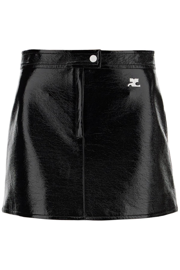 Courreges vinyl effect mini skirt