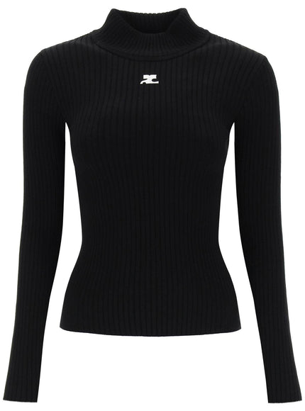 Courreges re-edition ribbed funnel-neck sweater