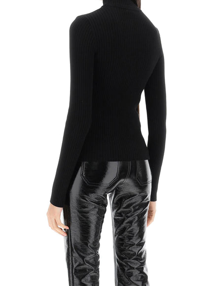 Courreges re-edition ribbed funnel-neck sweater