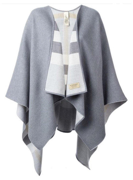 Burberry Charlotte Wool Reversible Poncho Cape