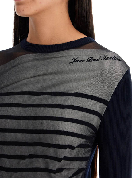 JEAN PAUL GAULTIER "striped mesh sailor shirt