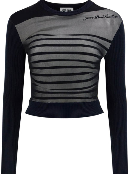 JEAN PAUL GAULTIER "striped mesh sailor shirt