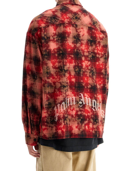 Palm Angels 'flannel shirt with curved logo