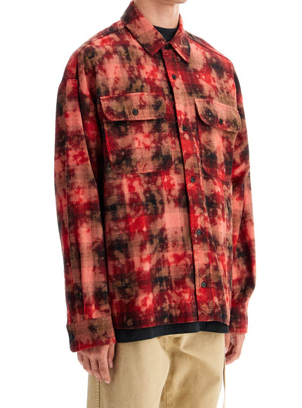 Palm Angels 'flannel shirt with curved logo