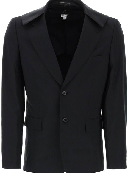 Comme Des Garcons Homme Plus satin collar blazer with eight