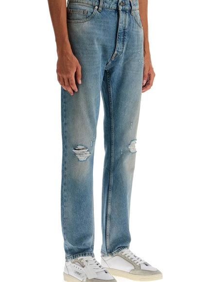 Palm Angels straight leg monogram print jeans