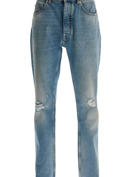 Palm Angels straight leg monogram print jeans