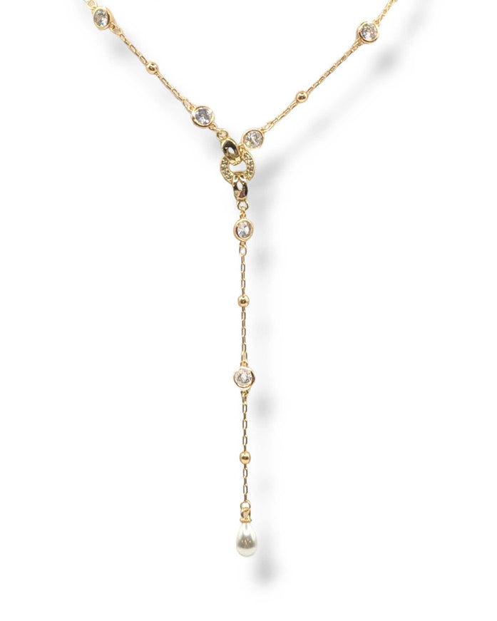 Palmer Pearl Charm Lariat Necklace