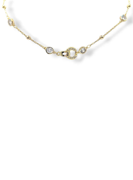 Presley CZ Crystal Charm Lariat Necklace