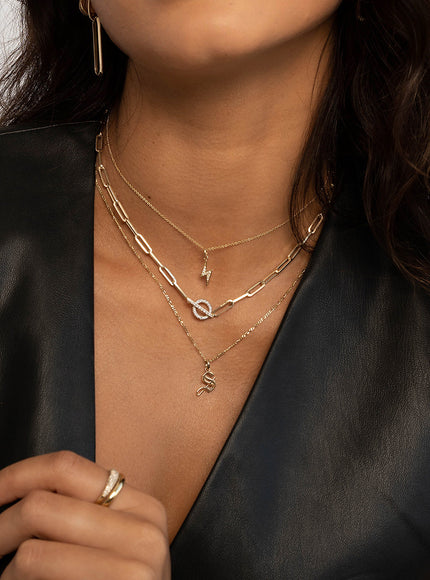 Zoe Lev Diamond Lightning Bolt Necklace
