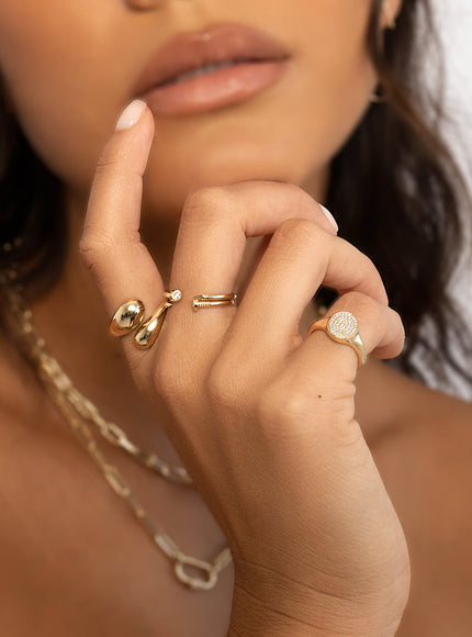 Zoe Lev Diamond Nail Cuff Ring