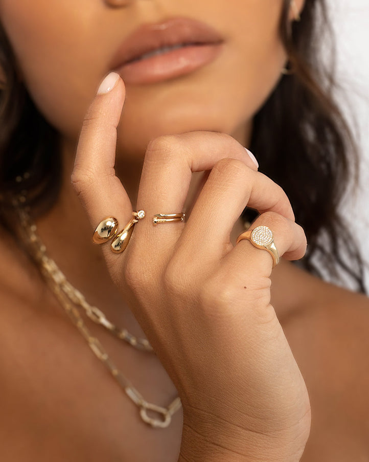 Zoe Lev Diamond Nail Cuff Ring