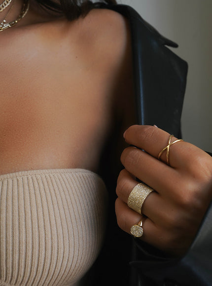 Zoe Lev 14K Gold X Ring