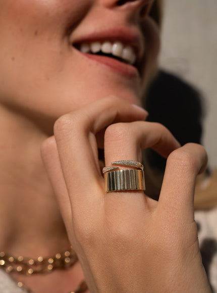 Zoe Lev Pave Diamond Spike Claw Ring