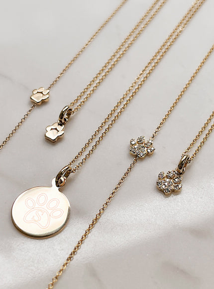 Zoe Lev Diamond Paw Necklace
