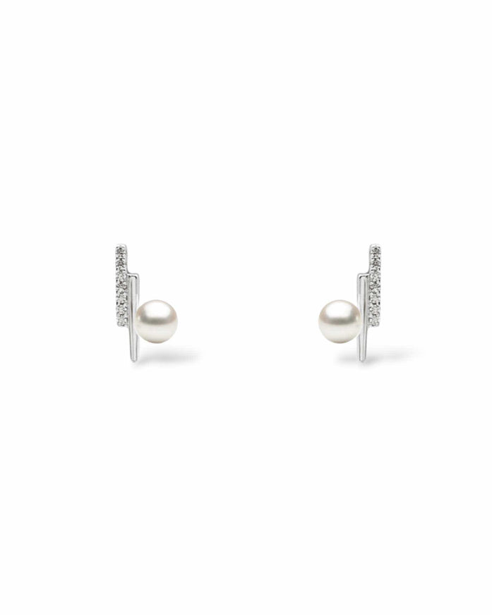 Paxton Crystal and Pearl Stud Earrings