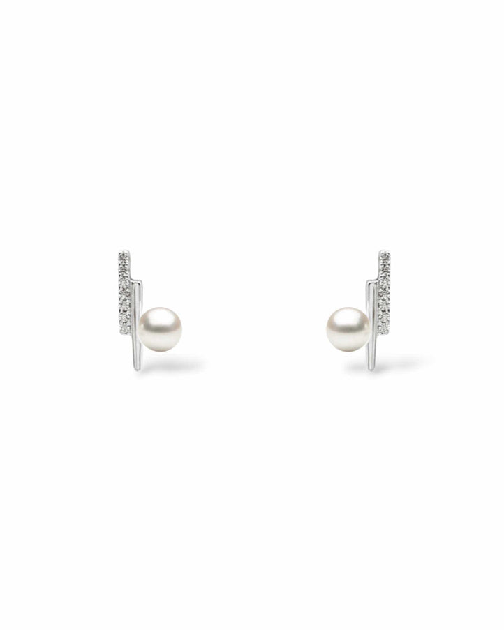 Paxton Crystal and Pearl Stud Earrings